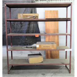 Metal/Wood 4-Shelf Storage Rack, 83"L x 24"W x 91"H