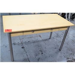 Wood Desk with Metal Legs, 54"L x 28"W x 30"H
