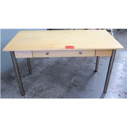 Wood Desk with Metal Legs, 54"L x 28"W x 30"H