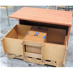 Qty 2 Wooden Desk with Drawers and Shelf Storage