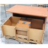 Image 1 : Qty 2 Wooden Desk with Drawers and Shelf Storage