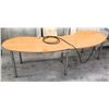 Image 1 : Contoured Wooden Desk w/ Power Outlets
