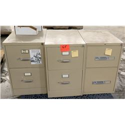 Qty 3 Metal 2-Drawer File Cabinets