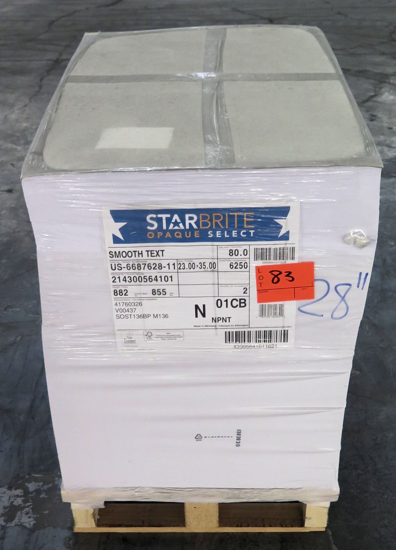 Smooth Text Paper 6250 Sheets 23 x 35