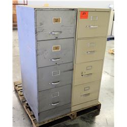 Qty 2 Metal 4-Drawer Vertical File Cabinets