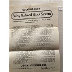 Vintage Chandlers Safety Railrod Block System Brooklyn NY