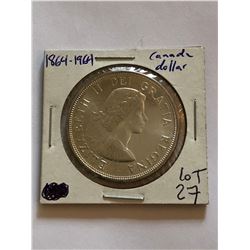 1964 Canada PROOF Silver Dollar Nice Canadian Coin