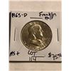 Image 1 : 1963 D Franklin Silver Half Dollar Nice Early US Coin
