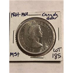 1964 Silver Canada Dollar MS Plus High Grade