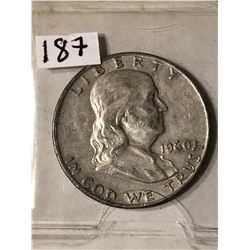 1960 D Franklin Silver Half Dollar Nice Early Silver US Coin