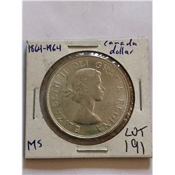 1964 Canada PROOF Silver Dollar Nice Canadian Coin