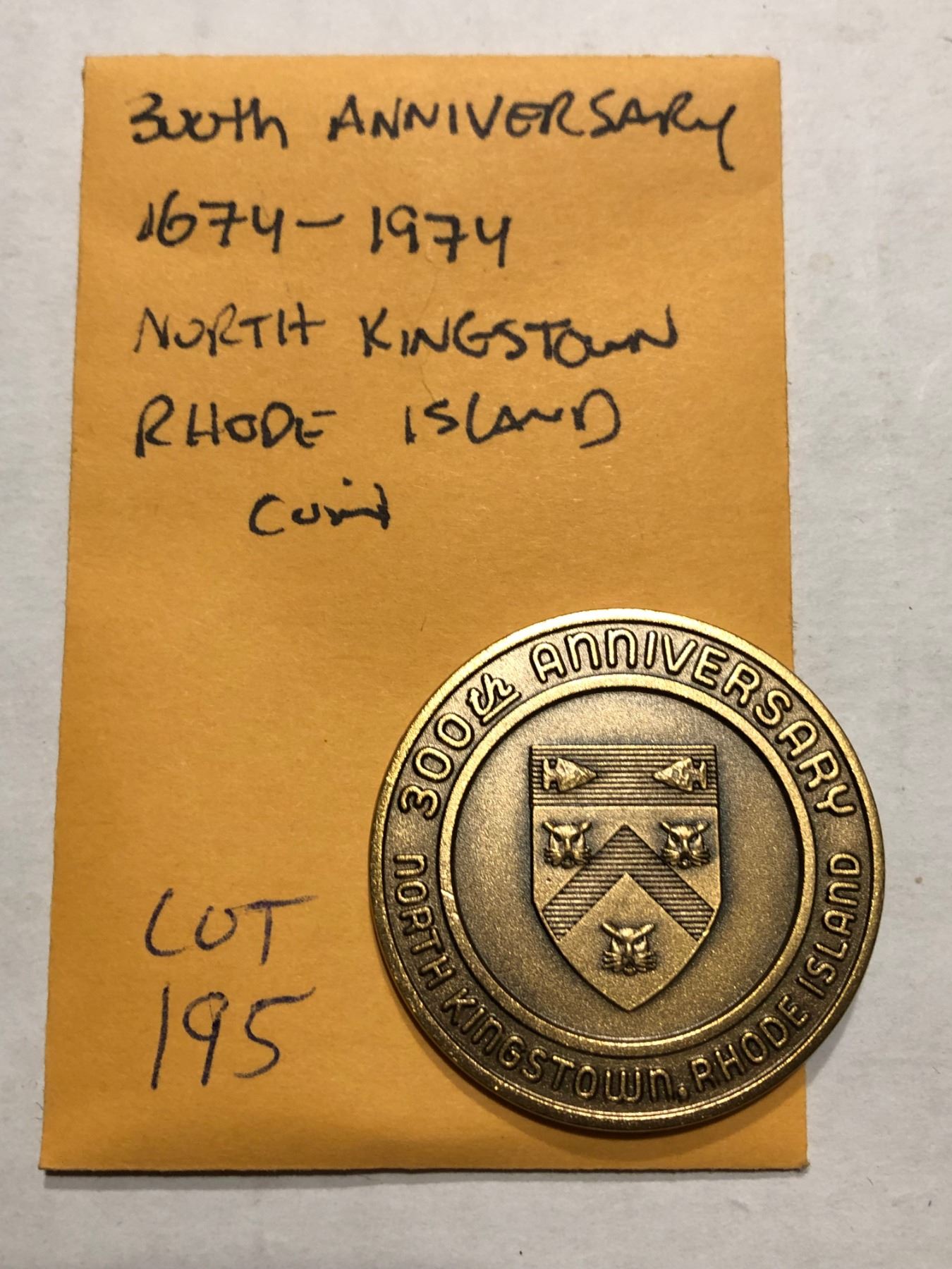 16741974 North Kingstown Rhode Island Coin 300th Anniversary