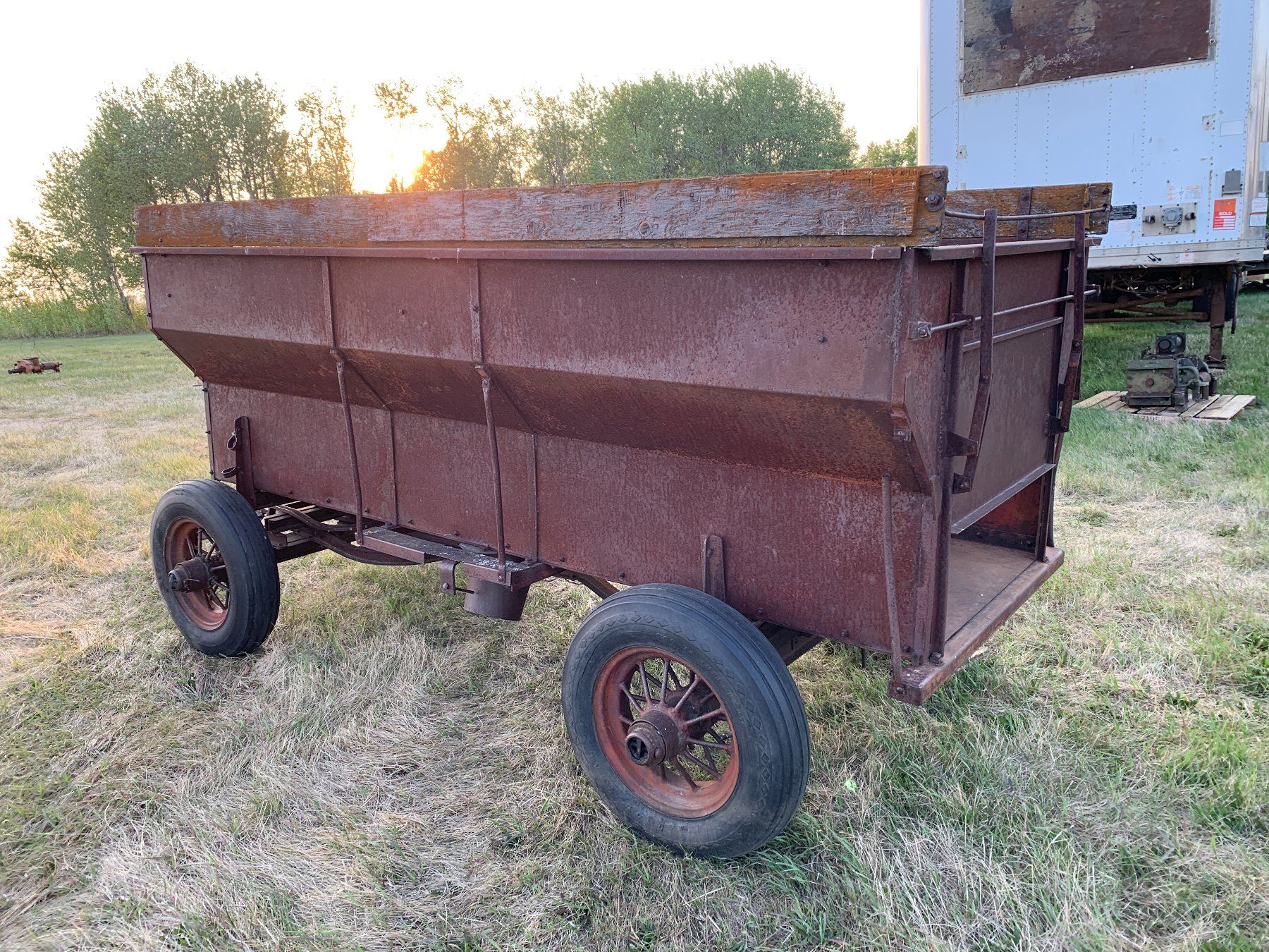 Antique Steel Grain Wagon