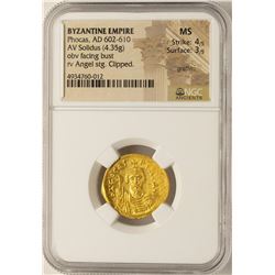 AD 602-610 Phocas Byzantine Empire Solidus Ancient Gold Coin NGC MS