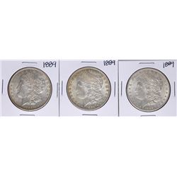 Lot of (3) 1889 $1 Morgan Silver Dollar Coins