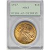 Image 1 : 1927 $20 St. Gaudens Double Eagle Gold Coin PCGS MS63 Old Green Holder