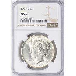 1927-D $1 Peace Silver Dollar Coin NGC MS61