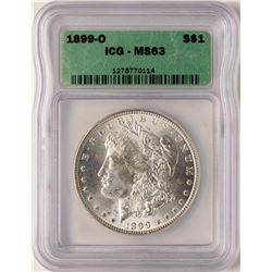 1899-O $1 Morgan Silver Dollar ICG MS63