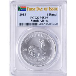 2018 South Africa Krugerrand Silver Coin PCGS MS69 First Issue