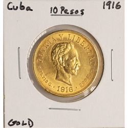 1916 Cuba 10 Pesos Gold Coin