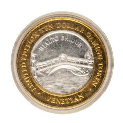 .999 Fine Silver The Venetian Las Vegas, Nevada $10 Limited Edition Gaming Token
