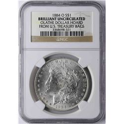 1884-O $1 Morgan Silver Dollar Coin NGC Brilliant Uncirculated
