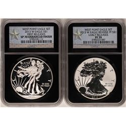 2013-W $1 Proof American Eagle Coins NGC PF69 & SP69 Enhanced Finish West Point