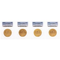 Lot of 1922-1925 $20 St. Gaudens Double Eagle Gold Coins PCGS MS63
