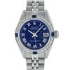 Image 2 : Rolex Ladies Stainless Steel Blue Diamond & Sapphire Datejust Wristwatch