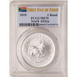2018 South Africa Krugerrand Silver Coin PCGS MS70 First Issue