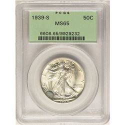 1939-S Walking Liberty Half Dollar Coin PCGS MS65 Old Green Holder