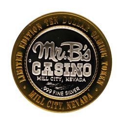 .999 Fine Silver Mr. B's Casino Mill City, Nevada $10 Limited Edition Gaming Tok