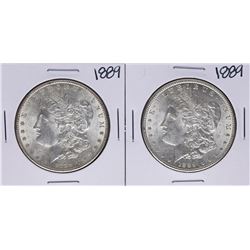 Lot of (2) 1889 $1 Morgan Silver Dollar Coins