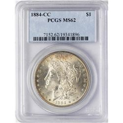 1884-CC $1 Morgan Silver Dollar Coin PCGS MS62