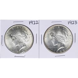 Lot of 1922-1923 $1 Peace Silver Dollar Coins