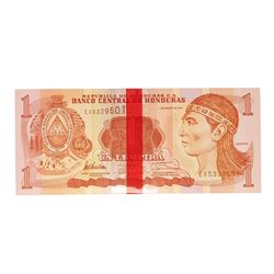 Pack of (100) Uncirculated 2012 Central Bank of Honduras 1 Lempira Bank Notes