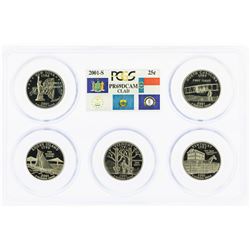 Set of 2001-S (5) Coin Proof State Quarter Coins PCGS PR69DCAM