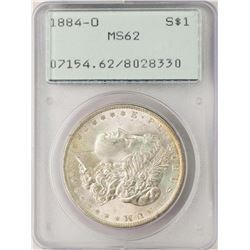 1884-O $1 Morgan Silver Dollar Coin PCGS MS62 Old Green Rattler Holder
