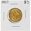 Image 1 : 1907 $5 Liberty Head Half Eagle Gold Coin