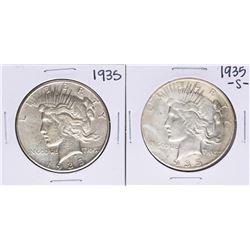 Lot of 1935 & 1935-S $1 Peace Silver Dollar Coins