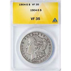 1904-S $1 Morgan Silver Dollar Coin ANACS VF35