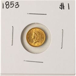 1853 $1 Liberty Head Gold Dollar Coin