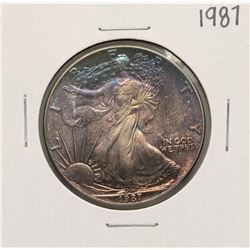 1987 $1 American Silver Eagle Coin Amazing Toning