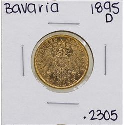 1895-D Germany-Bavaria 20 Marks Gold Coin
