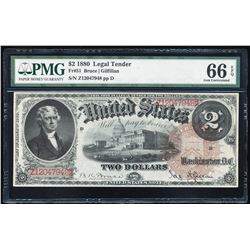 1880 $2 Legal Tender Note Fr.51 PMG Gem Uncirculated 66EPQ