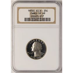 1976-S Proof Washington Quarter Coin NGC PF69 Cameo