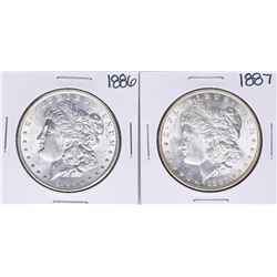 Lot of 1886-1887 $1 Morgan Silver Dollar Coins