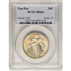1915 Panama Pacific Exposition Commemorative Half Dollar Coin PCGS MS66