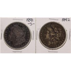 Lot of 1891-S & 1892 $1 Morgan Silver Dollar Coins