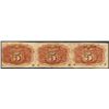 Image 2 : Uncut Sheet of (3) of March 3, 1863 Second Issue Five Cent Fractional Notes